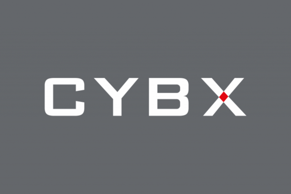 CYBX logo white on grey|
